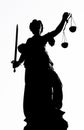 Lady Justice statue with high contrast in Frankfurt am Main city, Germany Royalty Free Stock Photo