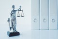 Lady Justice statue in law firm office Royalty Free Stock Photo