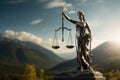 Lady Justice statue Law and legal concept. Generative AI