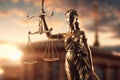 Lady Justice statue Law and legal concept. Generative AI