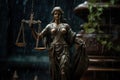 Lady Justice statue Law and legal concept. Generative AI