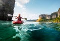 Lady with kayak Royalty Free Stock Photo