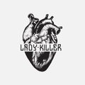 Lady-killer. Quote typographical background.