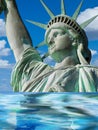 Lady Liberty Sinking. Royalty Free Stock Photo