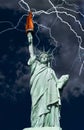 Lady Liberty in a Storm.. Royalty Free Stock Photo