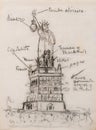 Lady Liberty workers of the world unite, 1945 drawing by Frida Kahlo