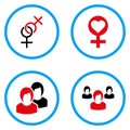 Lady Love Rounded Vector Icons