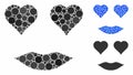 Lady love smiley Mosaic Icon of Spheric Items Royalty Free Stock Photo