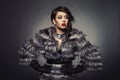 Lady in luxurious fur coat Royalty Free Stock Photo