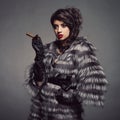 Lady in luxurious fur coat Royalty Free Stock Photo