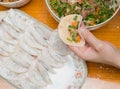 Lady making dumplings