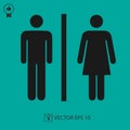 Lady and man toilet sign vector icon eps 10. Restroom symbol Royalty Free Stock Photo