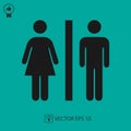 Lady and man toilet sign vector icon eps 10. Restroom symbol Royalty Free Stock Photo