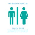Lady and man toilet sign vector icon eps 10. Restroom symbol. Simple isolated illustration Royalty Free Stock Photo
