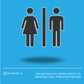 Lady and man toilet sign vector icon eps 10. Restroom symbol. Simple isolated illustration Royalty Free Stock Photo