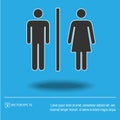 Lady and man toilet sign vector icon eps 10. Restroom symbol. Simple isolated illustration Royalty Free Stock Photo