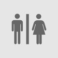 Lady and man toilet sign vector icon eps 10. Restroom symbol. Simple isolated illustration on transparent background Royalty Free Stock Photo