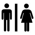 Lady and man toilet sign vector icon eps 10. Restroom symbol. Simple isolated illustration on transparent background Royalty Free Stock Photo