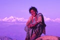 Lady and Nepal Himalaya