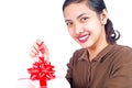 Lady opening a gift