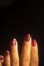 Red nail varnish nails Royalty Free Stock Photo