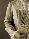 Lady with the Paper Fan Royalty Free Stock Photo