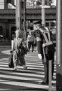 Lady on pedestrian crossing tokyo