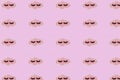 lady pink cloud with eyelashes cloned all over pink background, pattern, creative art modern design, love design