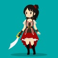 Lady Pirate Costume Vector Illustrator Royalty Free Stock Photo