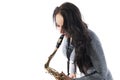 Lady Playing the Sax Royalty Free Stock Photo