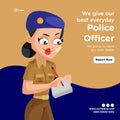 Lady police of banner design