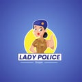 Lady police vector mascot logo