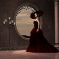 Lady in Red Dress Royalty Free Stock Photo