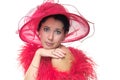 Lady in red hat Royalty Free Stock Photo