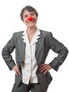 Lady with red nose