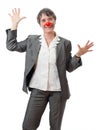 Lady with red nose