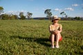 Lady Relaxing on the Grass Royalty Free Stock Photo