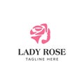 Lady rose women female flower logo vector inspiration