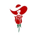 Lady rose luxury beauty red concept logo icon