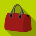 lady s bag with handles. Ladies accessory items. Woman clothes single icon in flat style vector symbol stock
