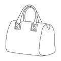 lady s bag with handles. Ladies accessory items. Woman clothes single icon in outline style vector symbol stock