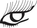 Lady eye flat icon, line art. Vector illustration for design of beauty catalogs, business cards, magazines.