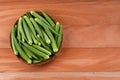 Fresh Lady\'s finger or Okra top view Royalty Free Stock Photo