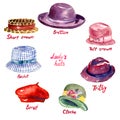 Lady`s hats types