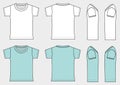 Lady`s short-sleeve Tshirts illustration with side view / white,black