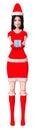 Lady in santy uniform Royalty Free Stock Photo