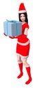 Lady in santy uniform Royalty Free Stock Photo