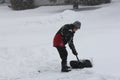 Lady Shoveling Snow Royalty Free Stock Photo