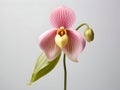 Lady Sliper OrchidÂ flower in studio background, single lady sliperÂ flower, Beautiful flower images Royalty Free Stock Photo