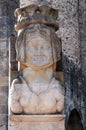 Lady statue on the entrance of Porte Narbonnaise at Carcassonn